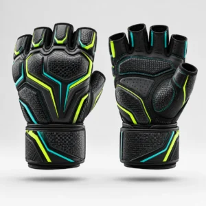 Black Martial Arts Gloves with Protective Padding and Wrist Support