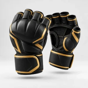 Martial Arts Black and Gold Sparring Gloves