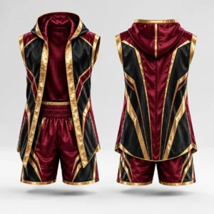Martial Arts Sleeveless Hooded Robe and Shorts Set