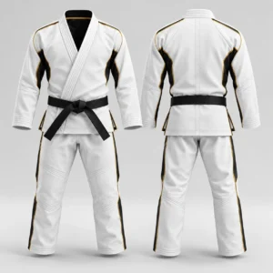 Martial Arts Uniform with Black and Gold Trim