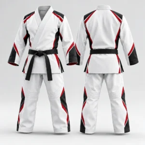 Martial Arts Uniform with Black and Red Accents