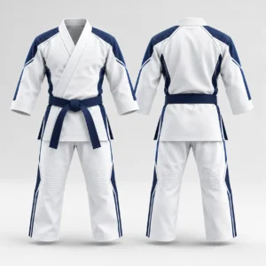 Martial Arts Uniform with Blue Accents