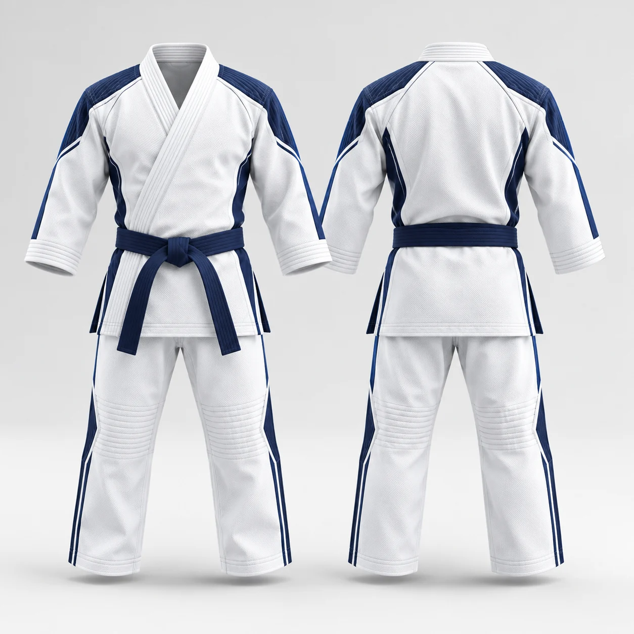 Martial Arts Uniform with Blue Accents